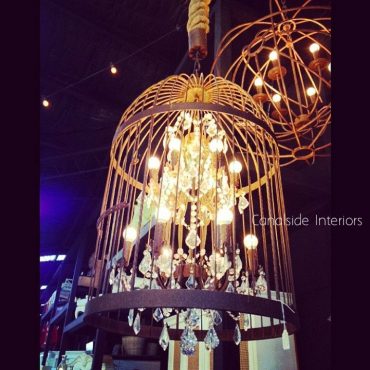 Vintage Birdcage Industrial Chandelier Large