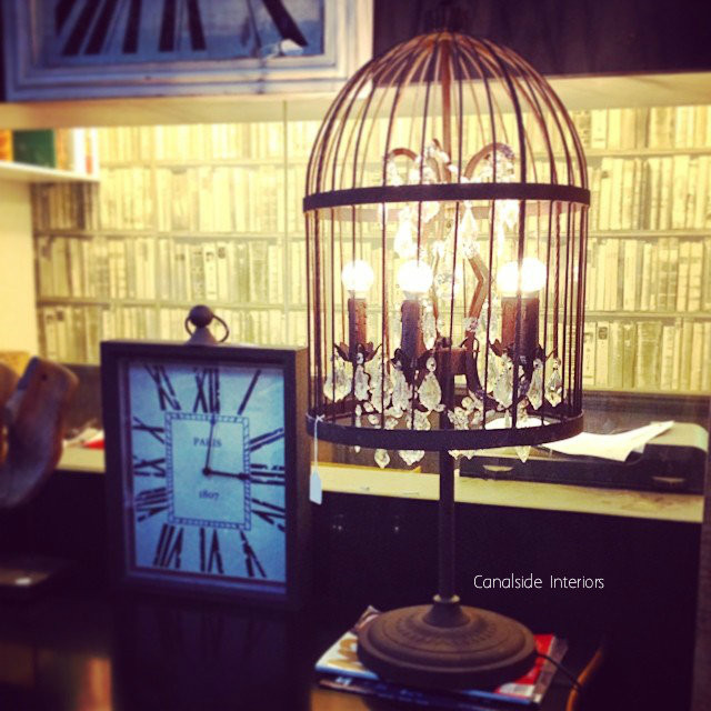 Vintage Birdcage Table Lamp