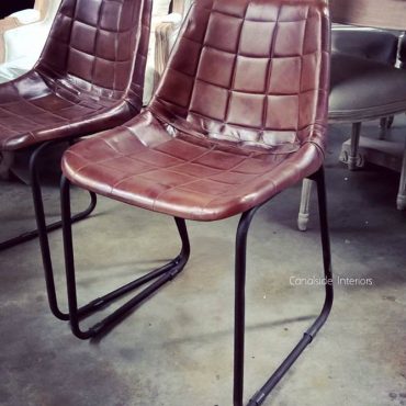 Linetti Leather Chair with Square Stitching