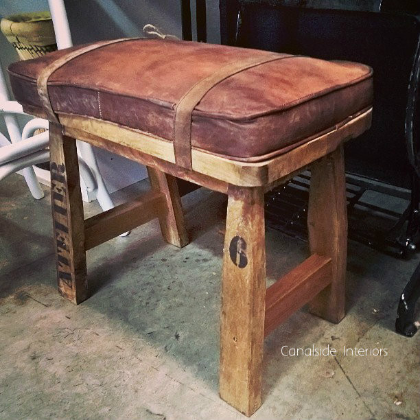 Pommel Leather Industrial Stool