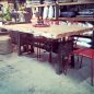 Crank Adjustable Industrial Dining Table - Dining to Bar Height