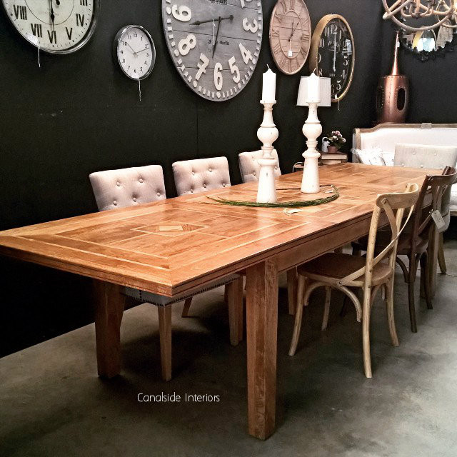 Florence Marble Inlay Double Extension Dining Table