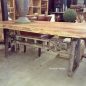 Crank Adjustable Industrial Dining Table - Dining to Bar Height