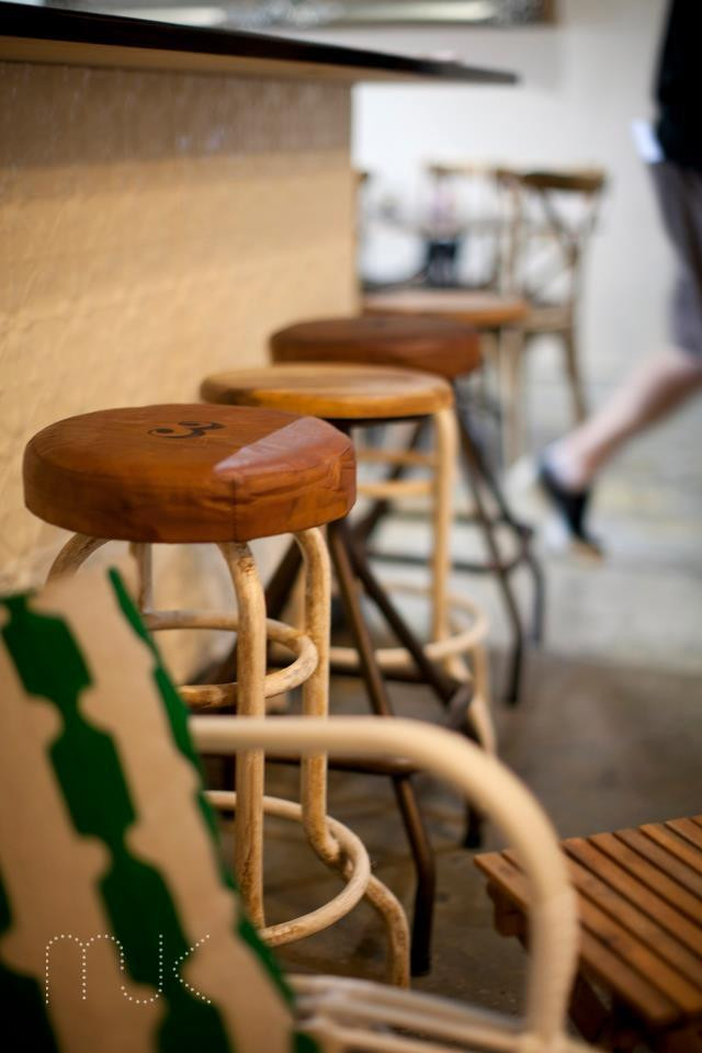 Canalside Interiors' Doe Industrial Stool as seen at Pegs
Image C/- www.facebook.com/pegscafe | Photography: www.facebook.com/MJKCreative