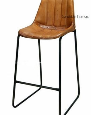 Linetti Leather Bar Stool