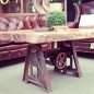 Crank Adjustable Industrial Coffee Table