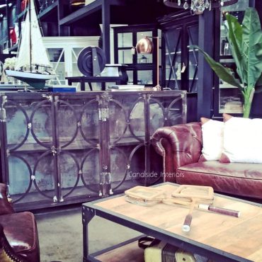 Mondrian Industrial Glass Door TV Unit / Sideboard