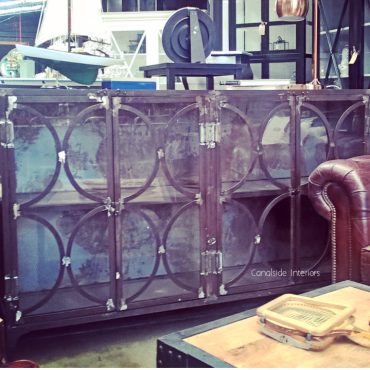 Mondrian Industrial Glass Door TV Unit / Sideboard