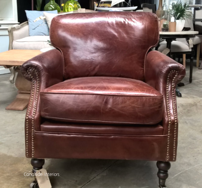 Newport Aged Leather Armchair