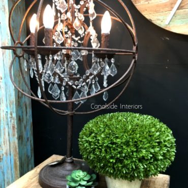 Foucault Iron Orb Chrystal Table Lamp