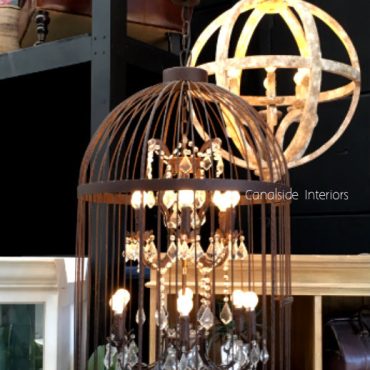 Vintage Birdcage Industrial Chandelier Large