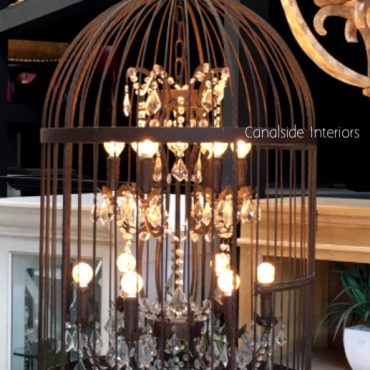 Vintage Birdcage Industrial Chandelier Large