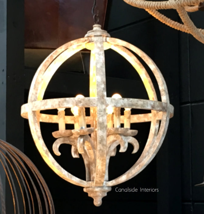 French Farmhouse Orb Chandelier