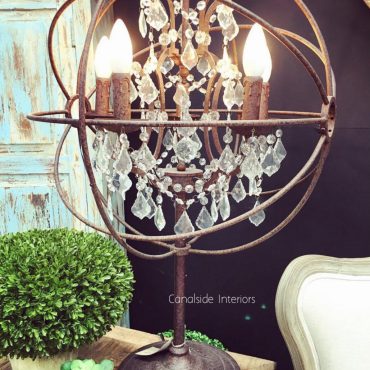 Foucault Iron Orb Chrystal Table Lamp