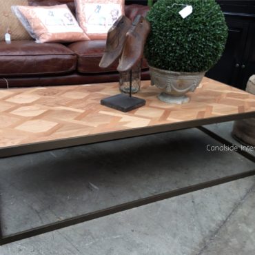 Slick Parquetry Coffee Table - Distressed Gold