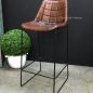 Linetti Leather Bar Stool with Square Stitching