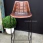 Linetti Leather Bar Stool with Square Stitching
