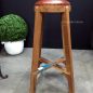 Bjorn Rustic Stool with Leather