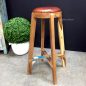 Bjorn Rustic Stool with Leather