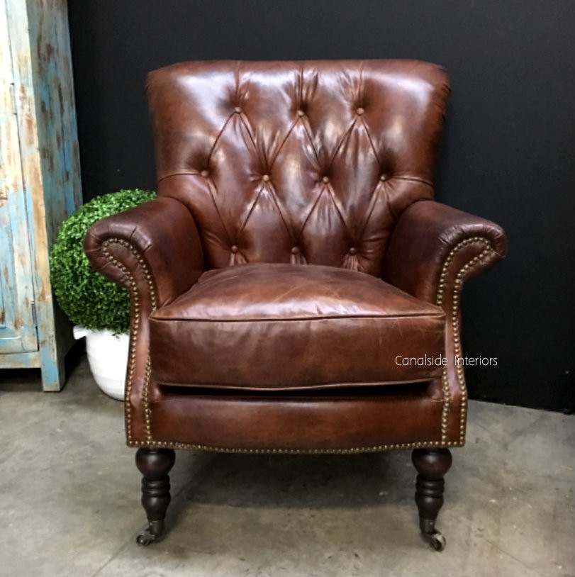 Knox Aged Leather Armchair
