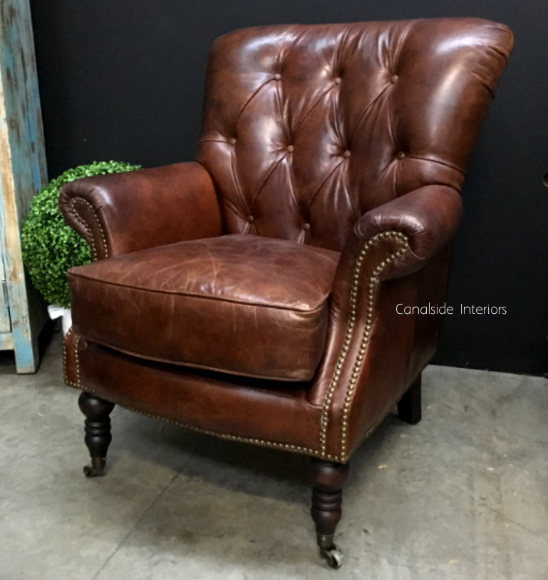 Knox Aged Leather Armchair