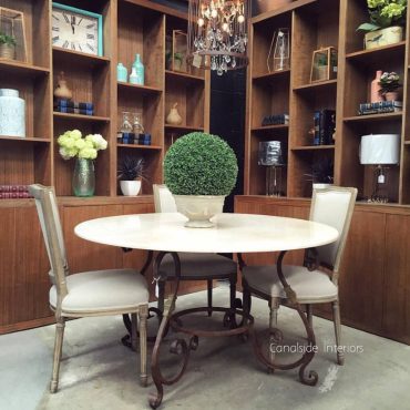 Santiago Round Dining Table with Marble Top