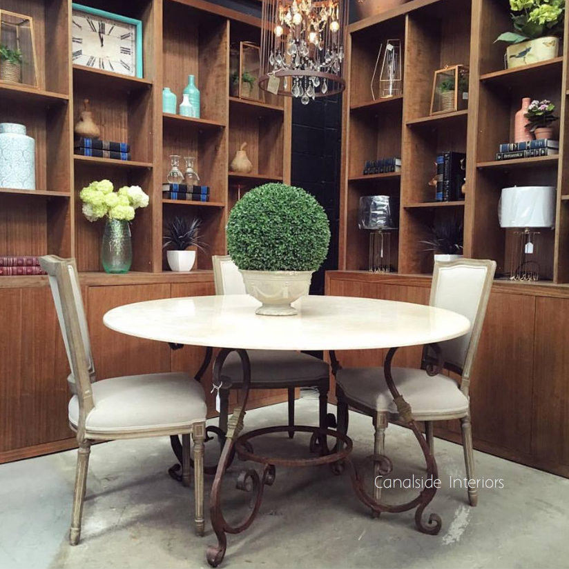 Santiago Round Dining Table with Marble Top