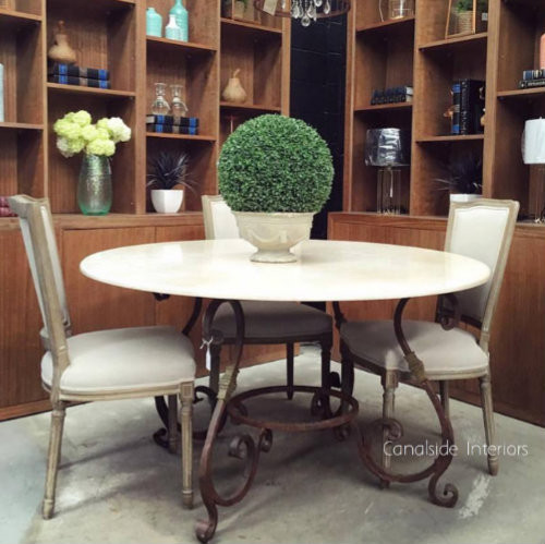 Santiago Round Dining Table with Marble Top