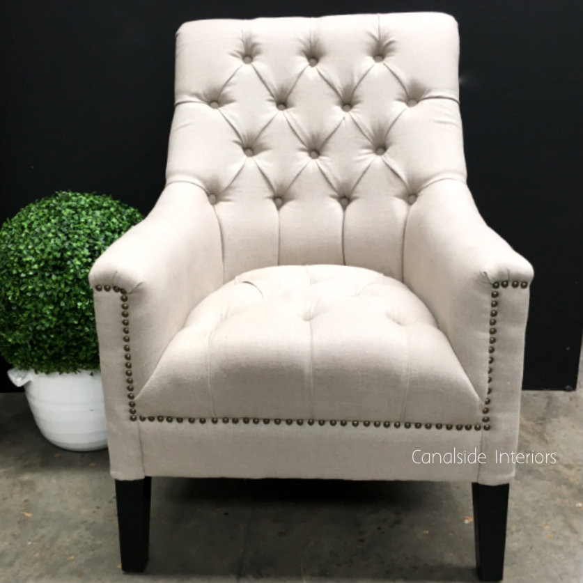 Specter Buttoned Occasional Armchair with Stud Detailing