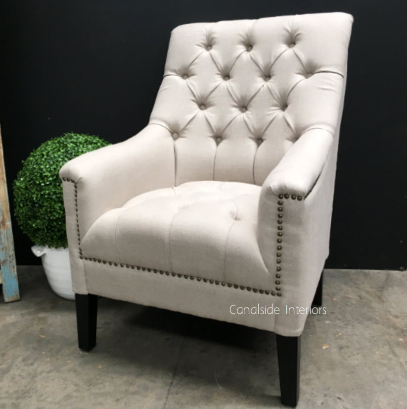 Specter Buttoned Occasional Armchair with Stud Detailing