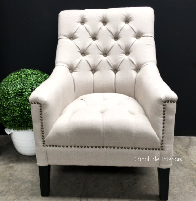 Specter Buttoned Occasional Armchair with Stud Detailing