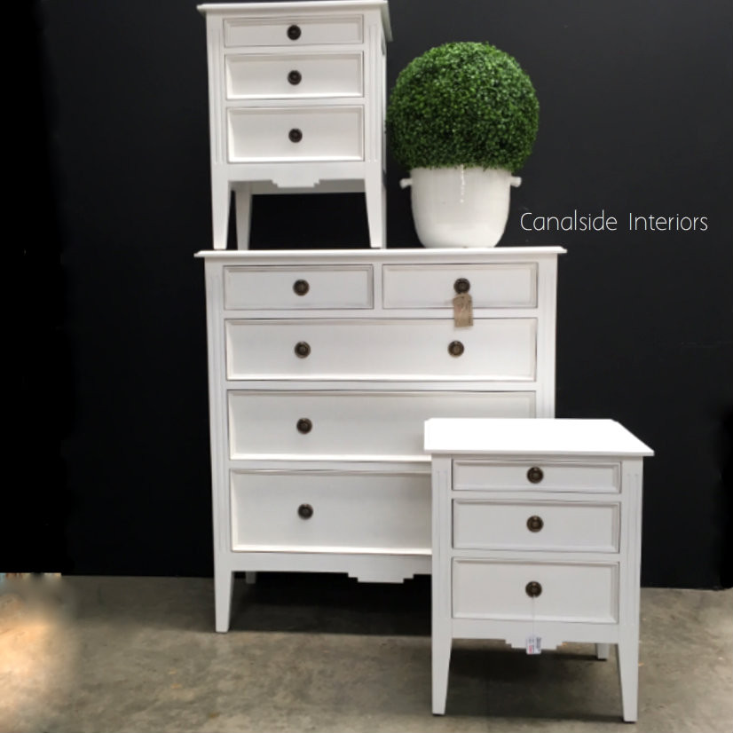 Peninsula 5 Drawer Chest and Bedsides