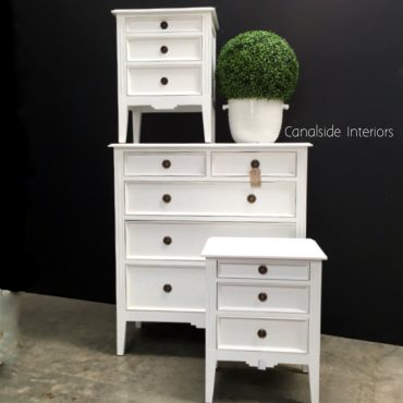 Peninsula 5 Drawer Chest and Bedsides