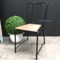 Arrow Industrial Mesh Chair with wooden seat
