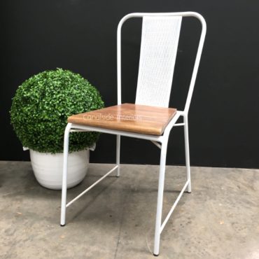 Arrow Industrial Mesh Chair with wooden seat