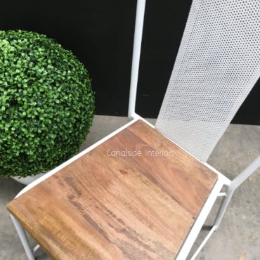 Arrow Industrial Mesh Chair with wooden seat