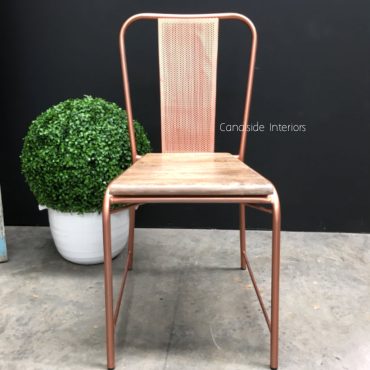 Arrow Industrial Mesh Chair with wooden seat