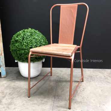 Arrow Industrial Mesh Chair with wooden seat