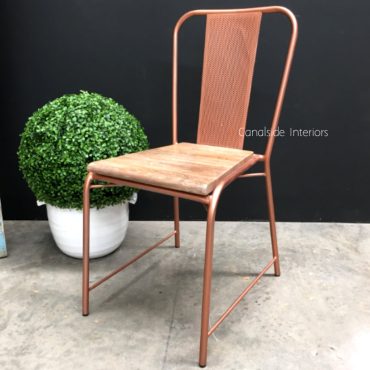 Arrow Industrial Mesh Chair with wooden seat