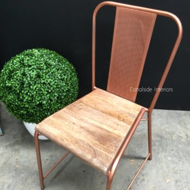 Arrow Industrial Mesh Chair with wooden seat