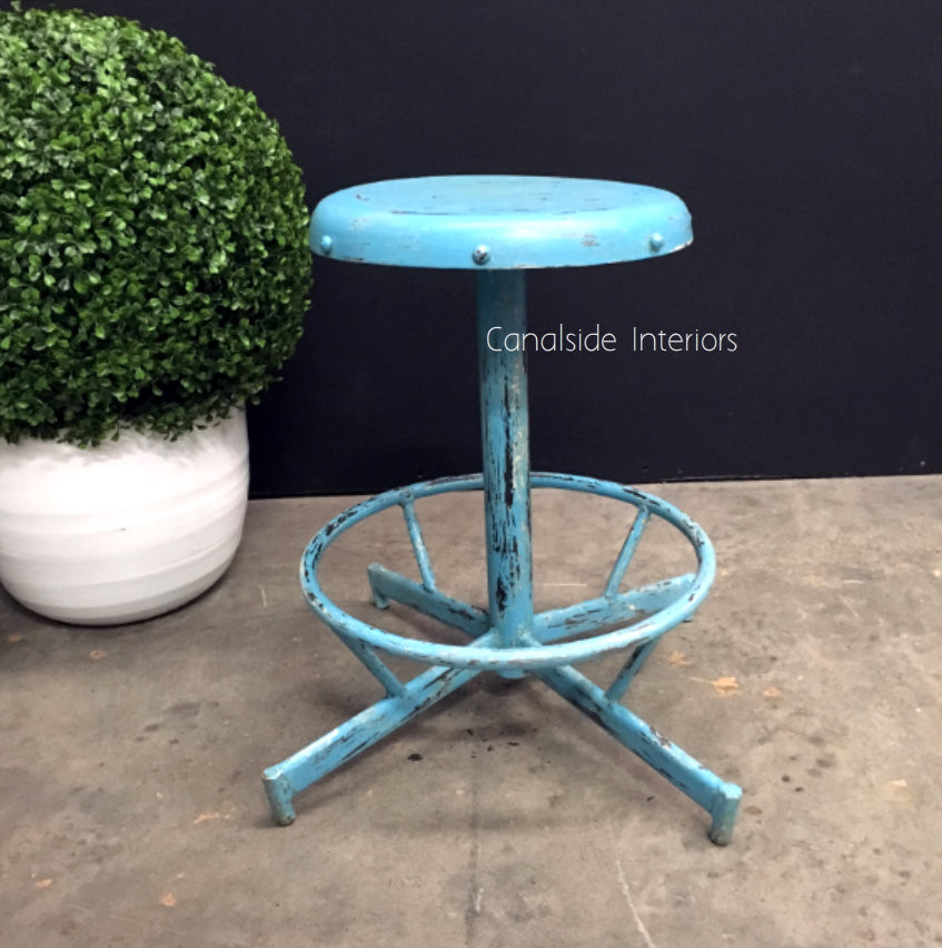 Bubblegum Industrial Low Stool