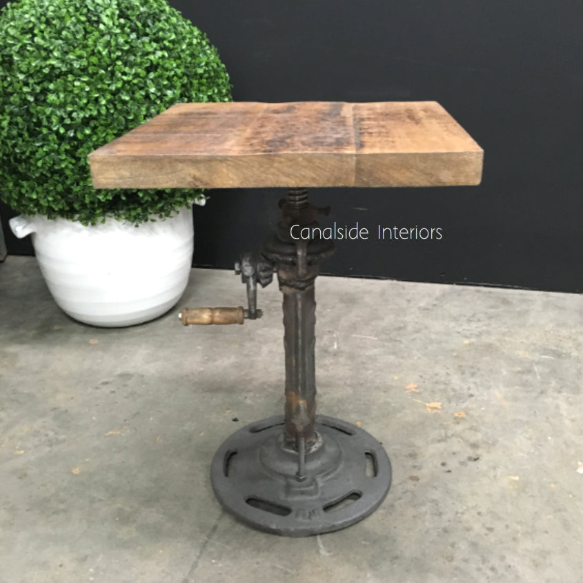 Crank Adjustable Side Table