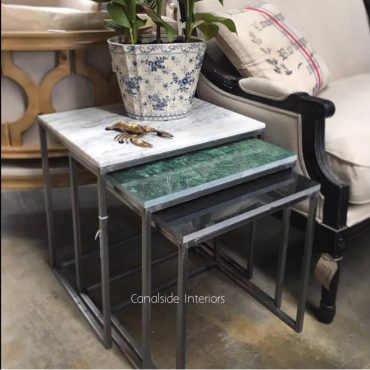 Tri-Colour Marble Nest Side Tables