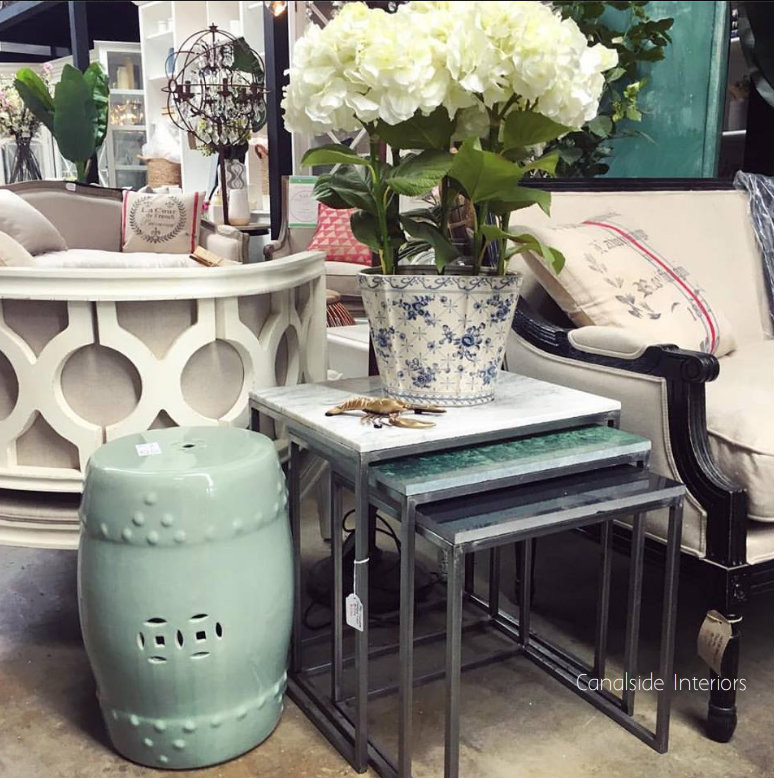 Tri-Colour Marble Nest Side Tables