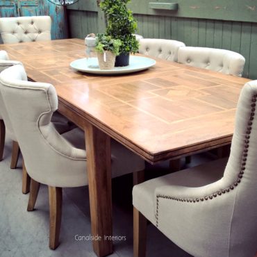 Florence Marble Inlay Double Extension Dining Table