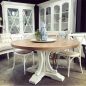 Artisan Parquetry Top Round Dining Table