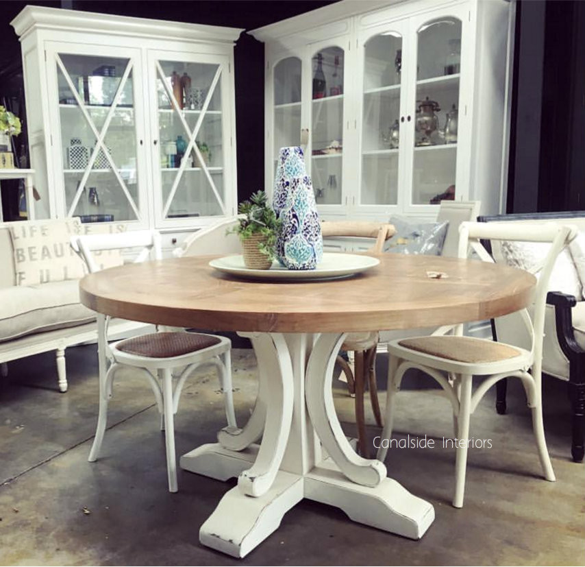 Artisan Parquetry Top Round Dining Table