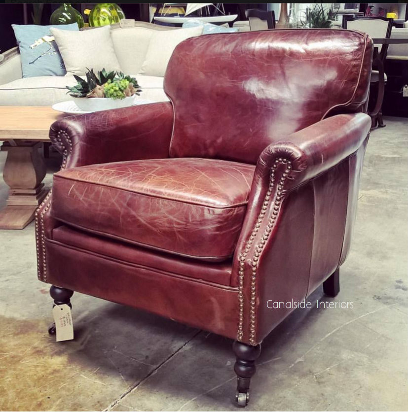 Newport Aged Leather Armchair