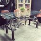 Hobbs Industrial Dining Table with Glass Top