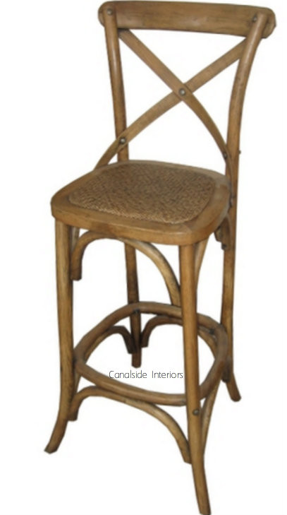 Cross Back Bar Stool